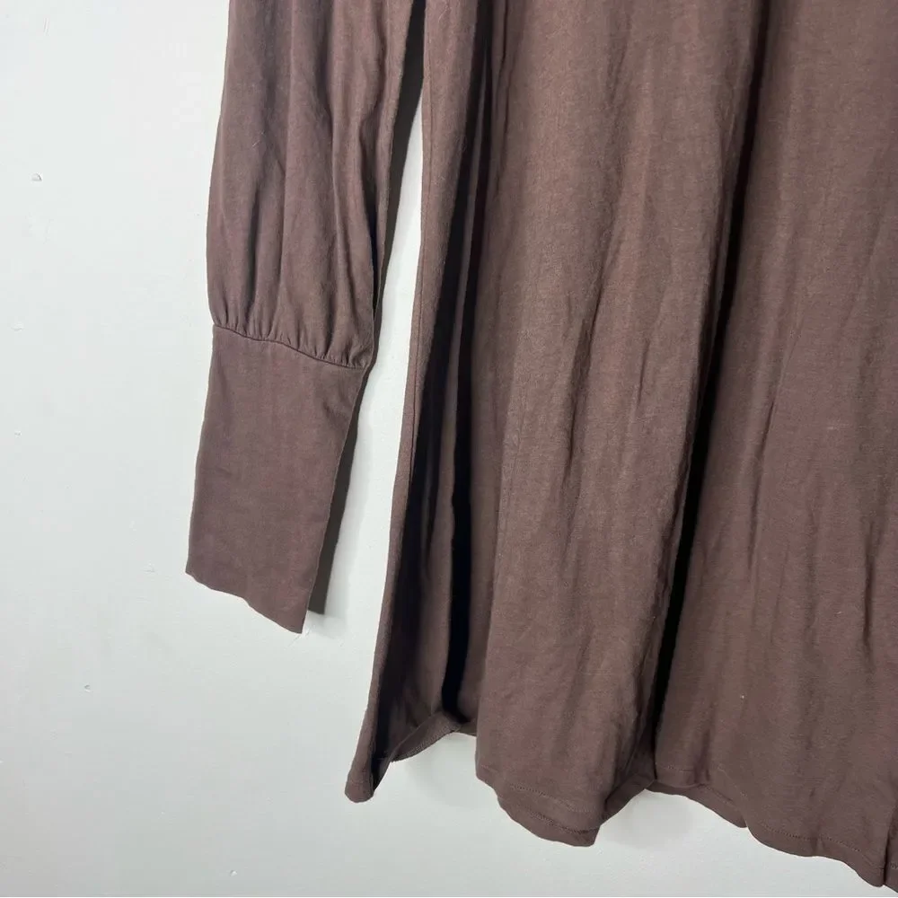 Free People Lightweight Cocoa Brown Lace Mock Turtleneck Mini Dress Medium Fairy